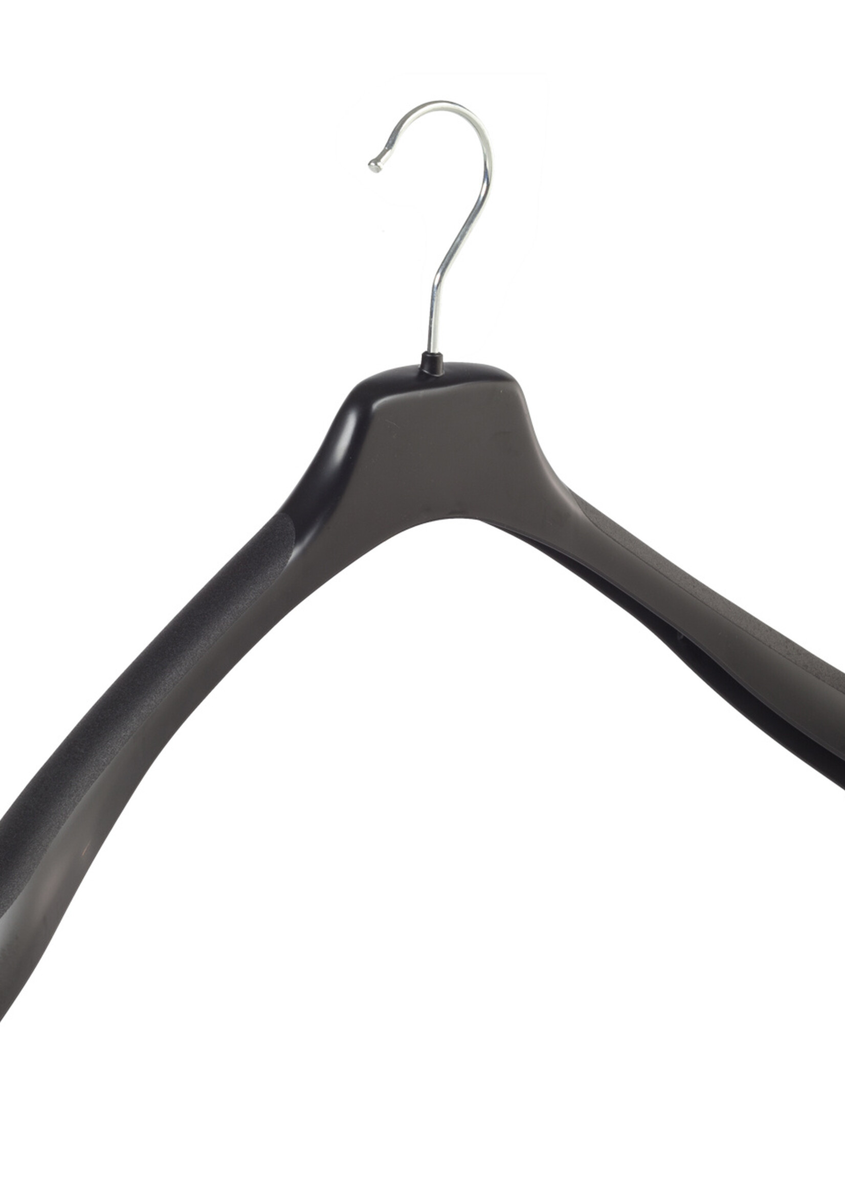 Mantelhanger - Kostuumhanger - Jassenhanger - Volwassenen - EU50 - 30 Stuks - Kunststof - Zwart - Schouderverbreding 4 cm - 50 cm - Kledinghanger - Kleerhanger - EU-Serie