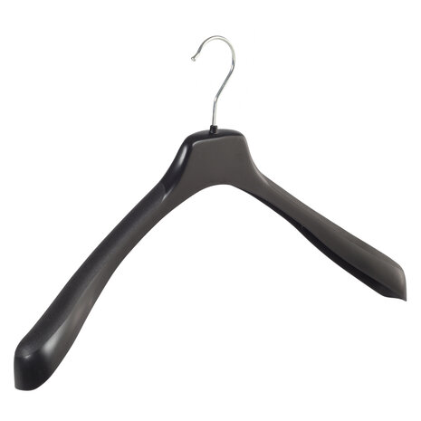 Mantelhanger - Kostuumhanger - Jassenhanger - Volwassenen - EU50 - 30 Stuks - Kunststof - Zwart - Schouderverbreding 4 cm - 50 cm - Kledinghanger - Kleerhanger - EU-Serie