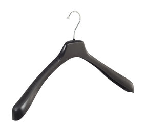 Mantelhanger - Kostuumhanger - Jassenhanger - Volwassenen - EU50 - 40 Stuks - Kunststof - Zwart - Schouderverbreding 4 cm - 50 cm - Kledinghanger - Kleerhanger - EU-Serie