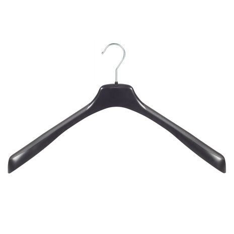 Mantelhanger - Kostuumhanger - Jassenhanger - Volwassenen - EU50 - 40 Stuks - Kunststof - Zwart - Schouderverbreding 4 cm - 50 cm - Kledinghanger - Kleerhanger - EU-Serie