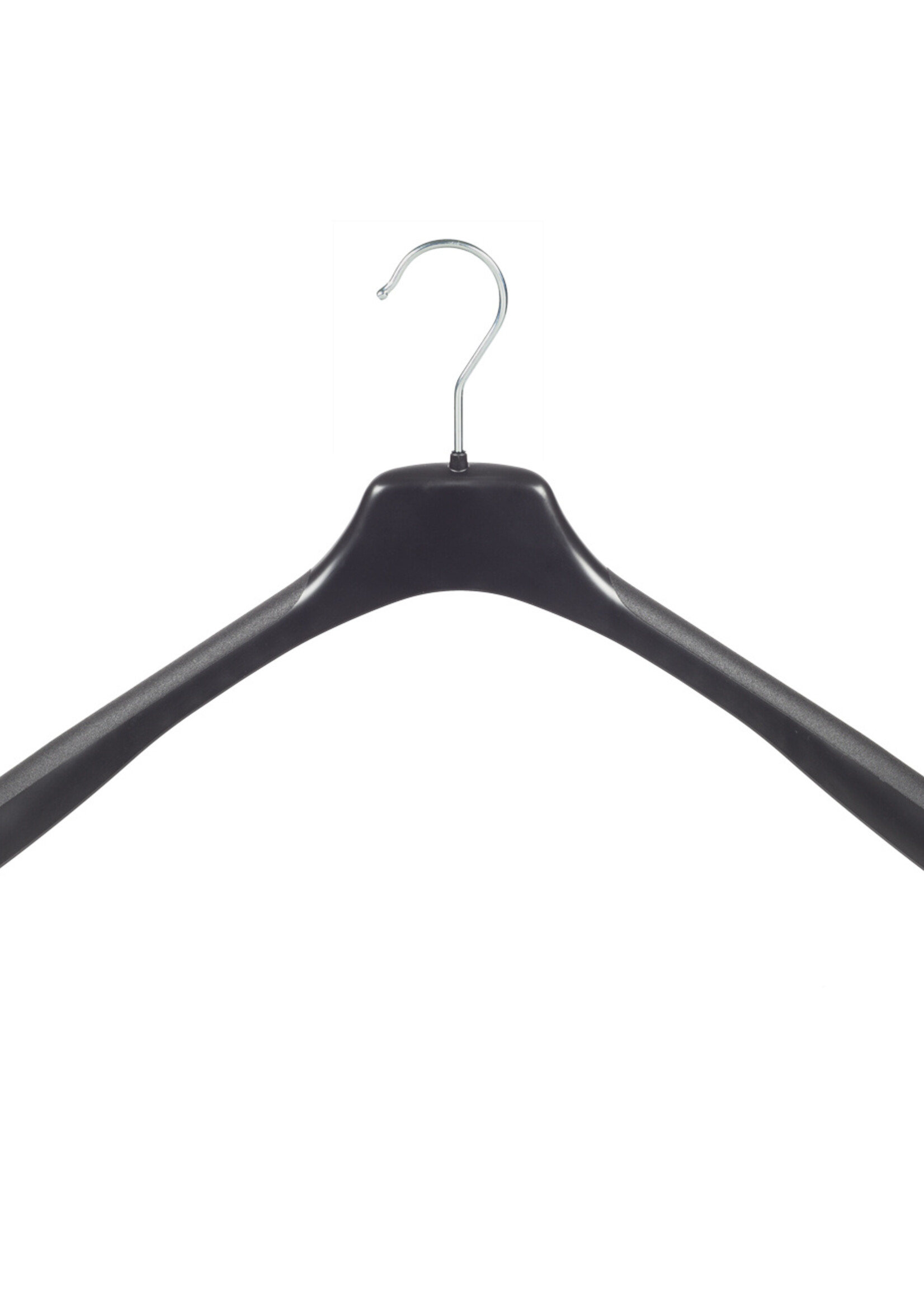 Mantelhanger - Kostuumhanger - Jassenhanger - Volwassenen - EU50 - 50 Stuks - Kunststof - Zwart - Schouderverbreding 4 cm - 50 cm - Kledinghanger - Kleerhanger - EU-Serie