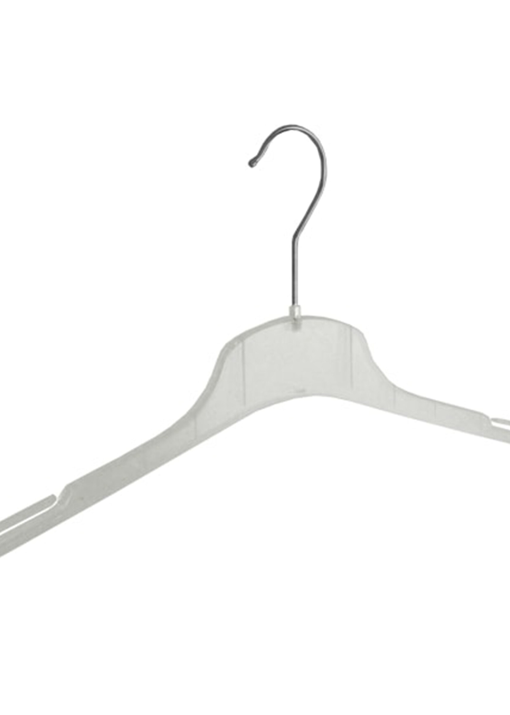 Kledinghanger - Volwassenen - F01/43 - 50 Stuks - Blousehanger - Shirthanger - Kunststof - Transparant - Rokinkepingen - 43 cm - Kleerhanger - F01-Serie