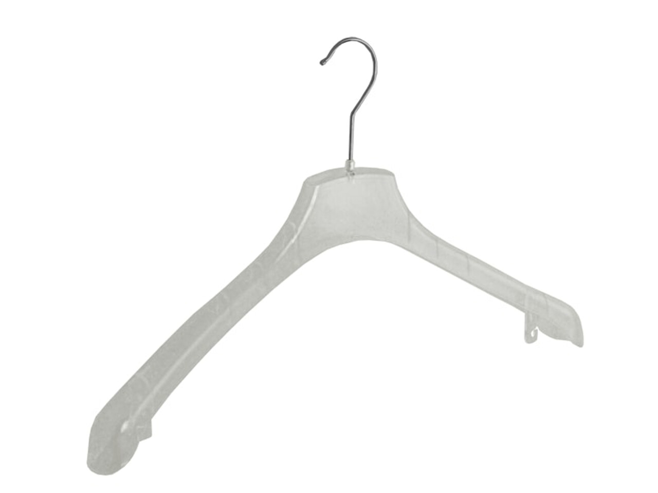 Mantelhanger - Kostuumhanger - Jassenhanger - Volwassenen - F1/45 - 50 Stuks - Kunststof - Transparant - Schouderverbreding 4,2 cm - 45 cm - Kledinghanger - Kleerhanger