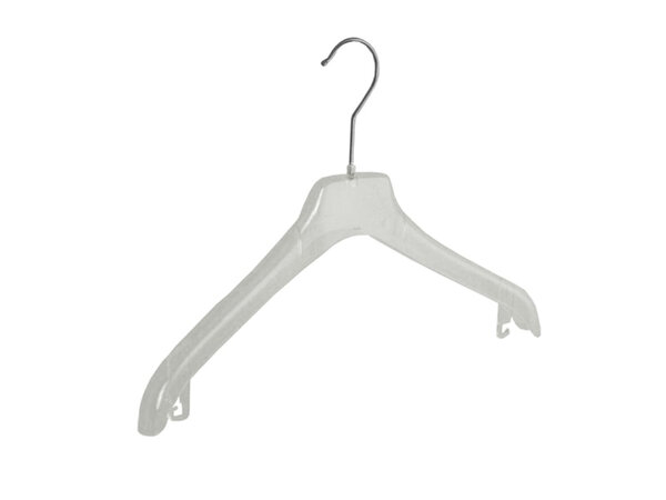 Mantelhanger - Kostuumhanger - Jassenhanger - Volwassenen - F2/38 - 20 Stuks - Kunststof - Transparant - Schouderverbreding 2 cm - 38 cm - Kledinghanger - Kleerhanger