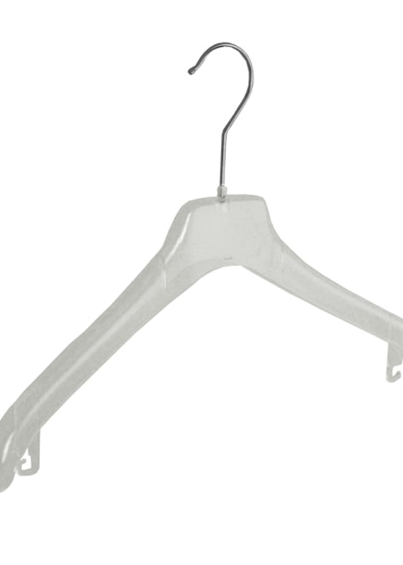 Mantelhanger - Kostuumhanger - Jassenhanger - Volwassenen - F2/38 - 50 Stuks - Kunststof - Transparant - Schouderverbreding 2 cm - 38 cm - Kledinghanger - Kleerhanger