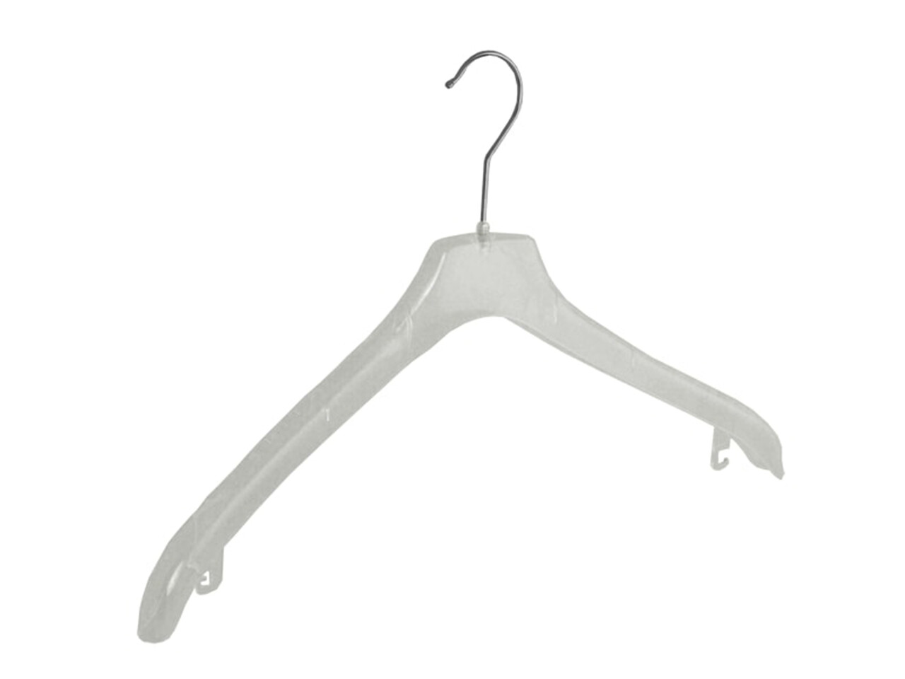 Mantelhanger - Kostuumhanger - Jassenhanger - Volwassenen - F2/44 - 10 Stuks - Kunststof - Transparant - Schouderverbreding 2 cm - 44 cm - Kledinghanger - Kleerhanger