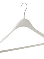 Mantelhanger - Kostuumhanger - Jassenhanger - Volwassenen - F44 - 10 Stuks - Kunststof - Wit - Schouderverbreding 2,2 cm - 44 cm - Kledinghanger - Kleerhanger - Hotelhanger