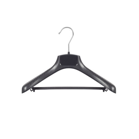 Mantelhanger - Kostuumhanger - Jassenhanger - Kinderen - FG34 - 30 Stuks - Kunststof - Zwart - Gebogen Model - Schouderverbreding 6 cm - Broeklat - 34 cm - Kinderhanger - Kledinghanger - Kleerhanger - FG-Serie