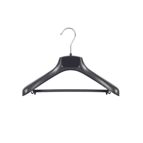 Mantelhanger - Kostuumhanger - Jassenhanger - Kinderen - FG34 - 50 Stuks - Kunststof - Zwart - Gebogen Model - Schouderverbreding 6 cm - Broeklat - 34 cm - Kinderhanger - Kledinghanger - Kleerhanger - FG-Serie