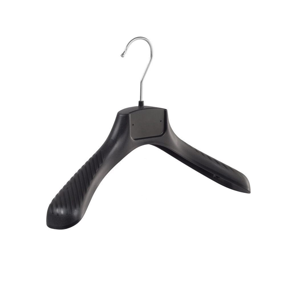 Mantelhanger - Kostuumhanger - Jassenhanger - Kinderen - FG34 - 30 Stuks - Kunststof - Zwart - Gebogen Model - Schouderverbreding 6 cm - 34 cm - Kinderhanger - Kledinghanger - Kleerhanger - FG-Serie