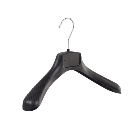 Mantelhanger - Kostuumhanger - Jassenhanger - Kinderen - FG34 - 30 Stuks - Kunststof - Zwart - Gebogen Model - Schouderverbreding 6 cm - 34 cm - Kinderhanger - Kledinghanger - Kleerhanger - FG-Serie