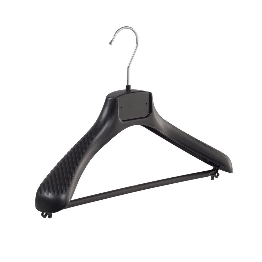 Mantelhanger - Kostuumhanger - Jassenhanger - Kinderen - FG36 - 30 Stuks - Kunststof - Zwart - Gebogen Model - Schouderverbreding 6 cm - Broeklat - 36 cm - Kinderhanger - Kledinghanger - Kleerhanger - FG-Serie