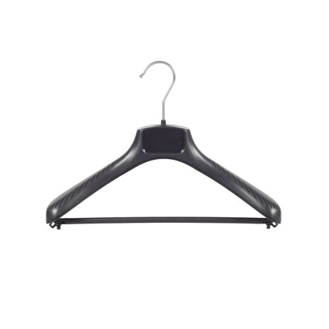 Mantelhanger - Kostuumhanger - Jassenhanger - Kinderen - FG36 - 30 Stuks - Kunststof - Zwart - Gebogen Model - Schouderverbreding 6 cm - Broeklat - 36 cm - Kinderhanger - Kledinghanger - Kleerhanger - FG-Serie