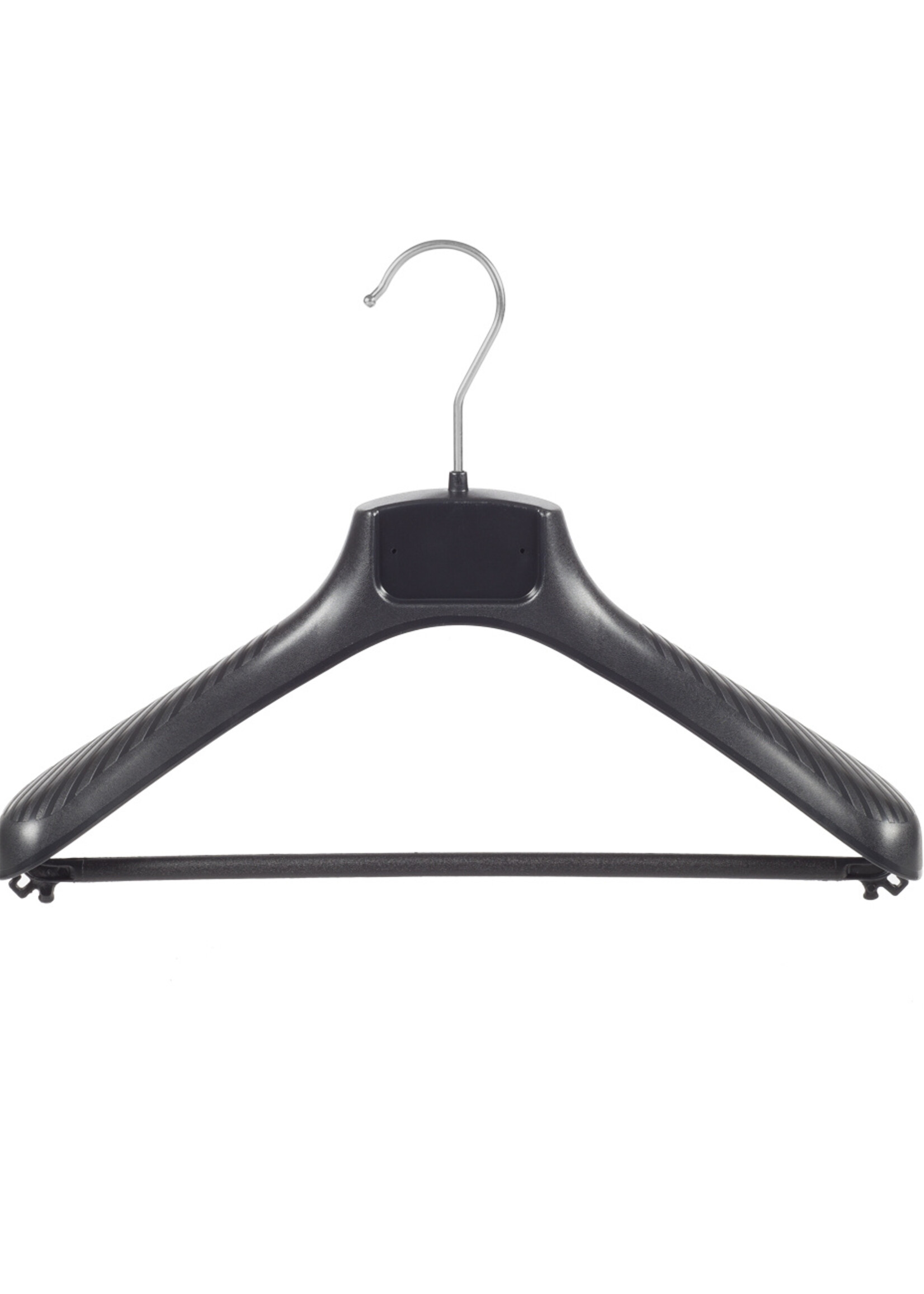 Mantelhanger - Kostuumhanger - Jassenhanger - Kinderen - FG36 - 40 Stuks - Kunststof - Zwart - Gebogen Model - Schouderverbreding 6 cm - Broeklat - 36 cm - Kinderhanger - Kledinghanger - Kleerhanger - FG-Serie