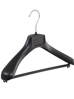 Mantelhanger - Kostuumhanger - Jassenhanger - Kinderen - FG36 - 50 Stuks - Kunststof - Zwart - Gebogen Model - Schouderverbreding 6 cm - Broeklat - 36 cm - Kinderhanger - Kledinghanger - Kleerhanger - FG-Serie