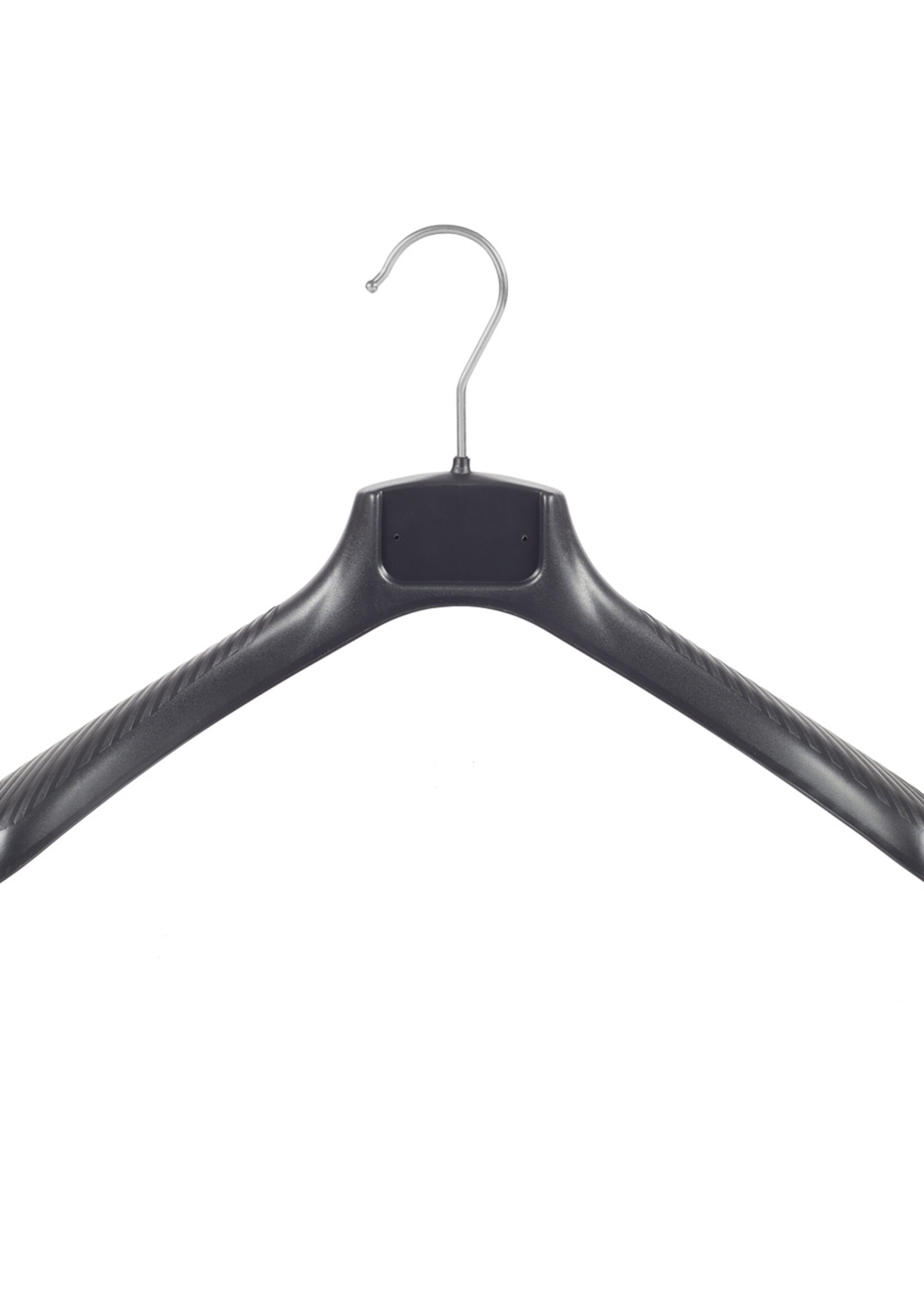Mantelhanger - Kostuumhanger - Jassenhanger - Volwassenen - FG39 - 40 Stuks - Kunststof - Zwart - Gebogen Model - Schouderverbreding 6 cm - 39 cm - Kledinghanger - Kleerhanger - FG-Serie