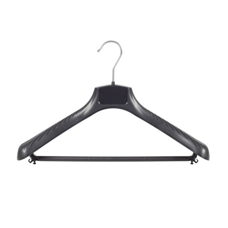 Mantelhanger - Kostuumhanger - Jassenhanger - Volwassenen - FG42 - 30 Stuks - Kunststof - Zwart - Gebogen Model - Schouderverbreding 6 cm - Broeklat - 42 cm - Kledinghanger - Kleerhanger - FG-Serie Mantelhanger - Kostuumhanger - Jassenhanger - Volwassenen - FG42 - 30 Stuks - Kunststof - Zwart - Gebogen Model - Schouderverbreding 6 cm - Broeklat - 42 cm - Kledinghanger - Kleerhanger - FG-Serie
