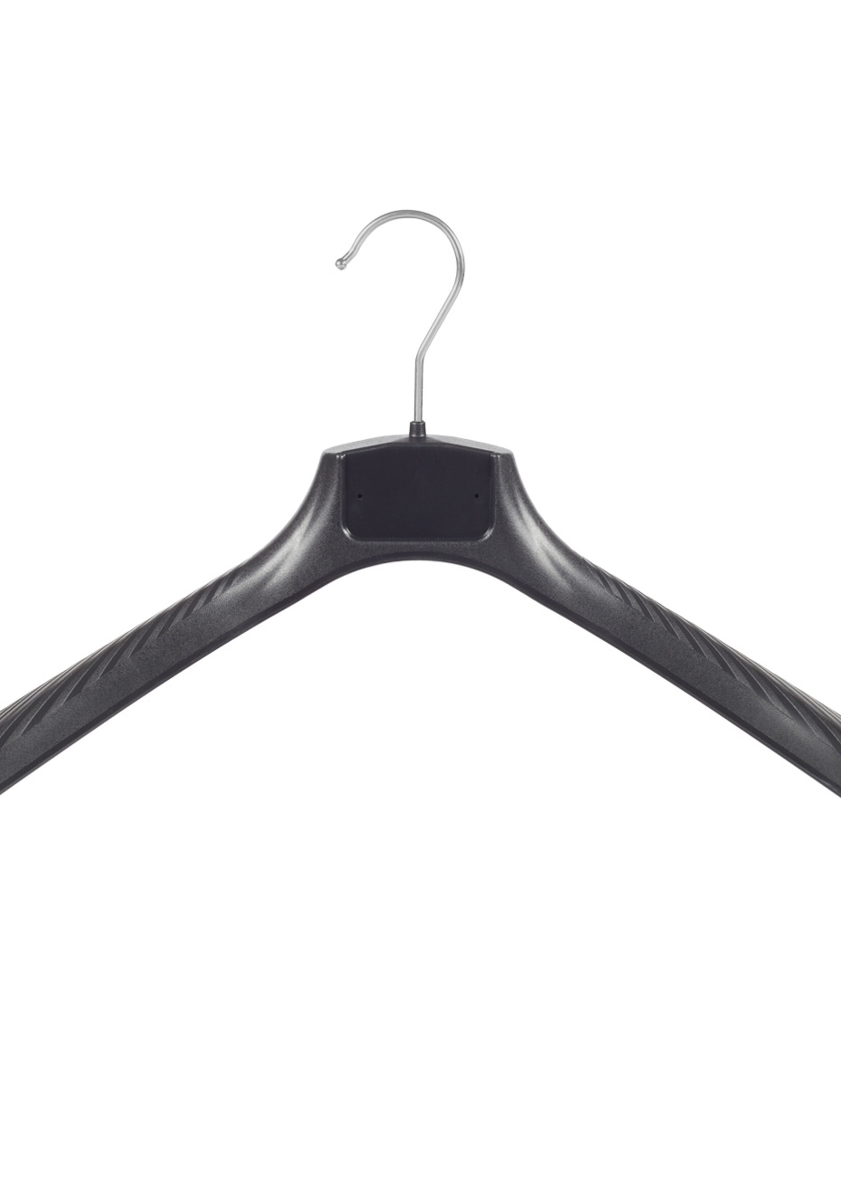 Mantelhanger - Kostuumhanger - Jassenhanger - Volwassenen - FG42 - 10 Stuks - Kunststof - Zwart - Gebogen Model - Schouderverbreding 6 cm - 42 cm - Kledinghanger - Kleerhanger - FG-Serie
