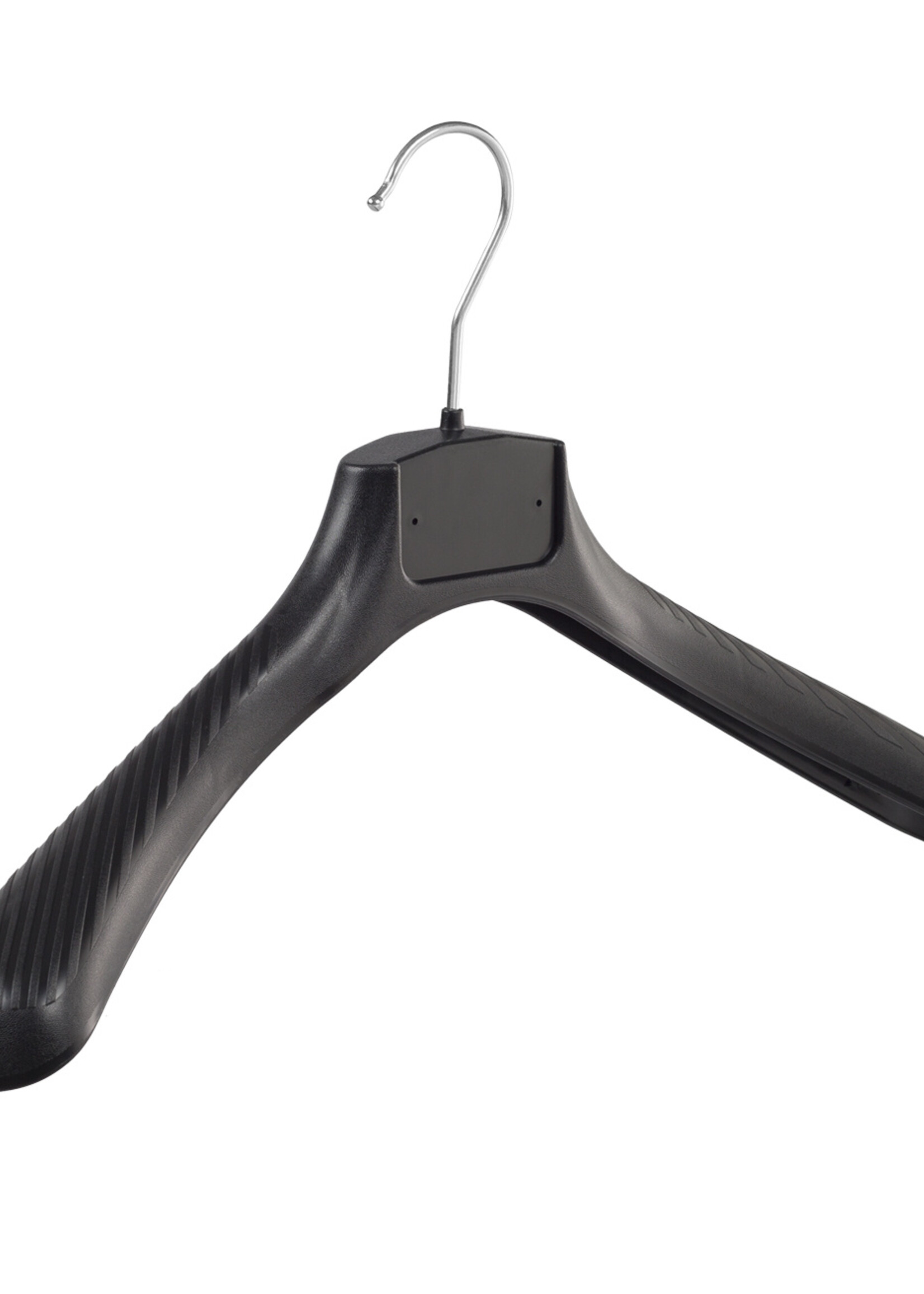 Mantelhanger - Kostuumhanger - Jassenhanger - Volwassenen - FG42 - 20 Stuks - Kunststof - Zwart - Gebogen Model - Schouderverbreding 6 cm - 42 cm - Kledinghanger - Kleerhanger - FG-Serie