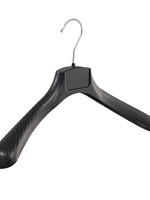 Mantelhanger - Kostuumhanger - Jassenhanger - Volwassenen - FG42 - 30 Stuks - Kunststof - Zwart - Gebogen Model - Schouderverbreding 6 cm - 42 cm - Kledinghanger - Kleerhanger - FG-Serie