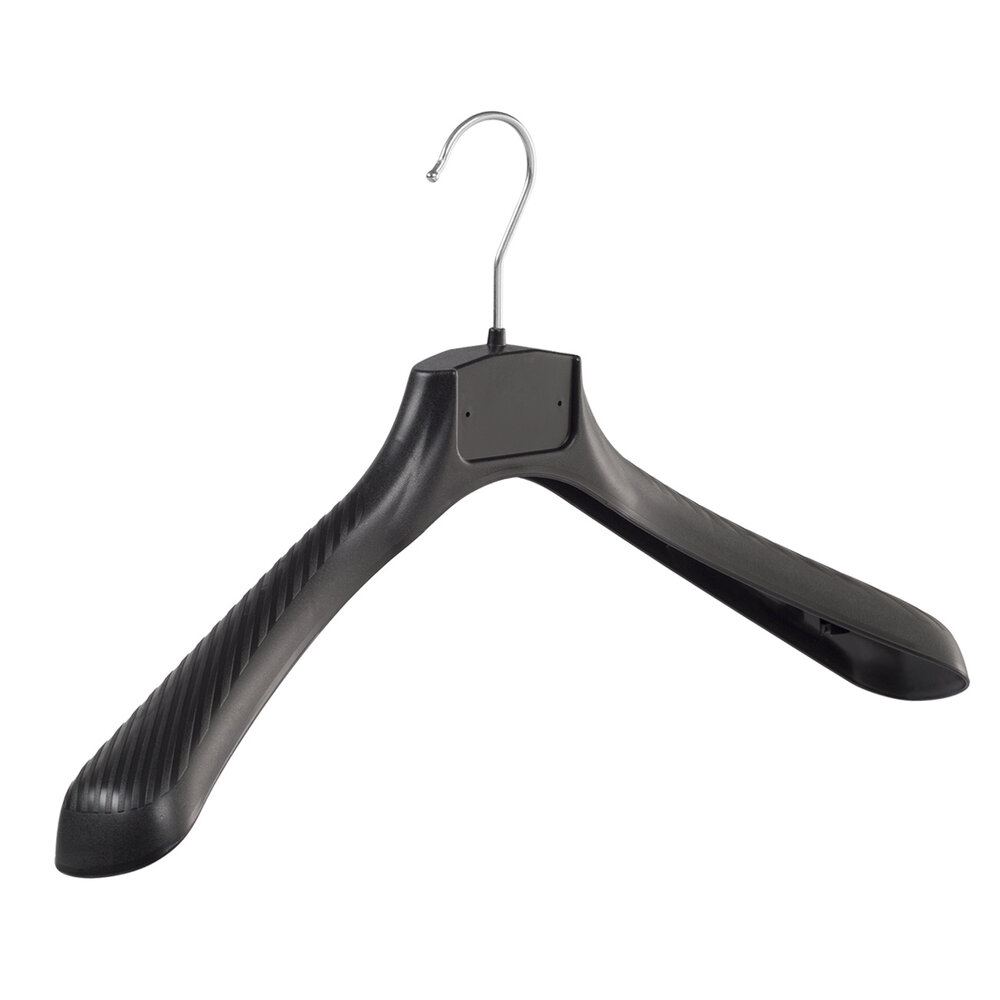 Mantelhanger - Kostuumhanger - Jassenhanger - Volwassenen - FG45 - 10 Stuks - Kunststof - Zwart - Gebogen Model - Schouderverbreding 6 cm - 45 cm - Kledinghanger - Kleerhanger - FG-Serie Mantelhanger - Kostuumhanger - Jassenhanger - Volwassenen - FG45 - 10 Stuks - Kunststof - Zwart - Gebogen Model - Schouderverbreding 6 cm - 45 cm - Kledinghanger - Kleerhanger - FG-Serie