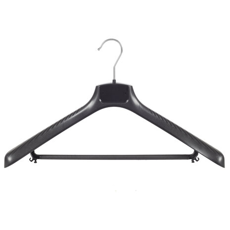 Mantelhanger - Kostuumhanger - Jassenhanger - Volwassenen - FG48 - 20 Stuks - Kunststof - Zwart - Gebogen Model - Schouderverbreding 6 cm - Broeklat - 48 cm - Kledinghanger - Kleerhanger - FG-Serie Mantelhanger - Kostuumhanger - Jassenhanger - Volwassenen - FG48 - 20 Stuks - Kunststof - Zwart - Gebogen Model - Schouderverbreding 6 cm - Broeklat - 48 cm - Kledinghanger - Kleerhanger - FG-Serie