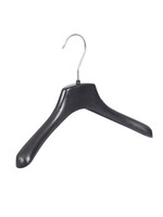 Mantelhanger - Kostuumhanger - Jassenhanger - Kinderen - FR30 - 10 Stuks - Kunststof - Zwart - Gebogen Model - Schouderverbreding 3,3 cm - 30 cm - Kinderhanger - Kledinghanger - Kleerhanger - FR-Serie