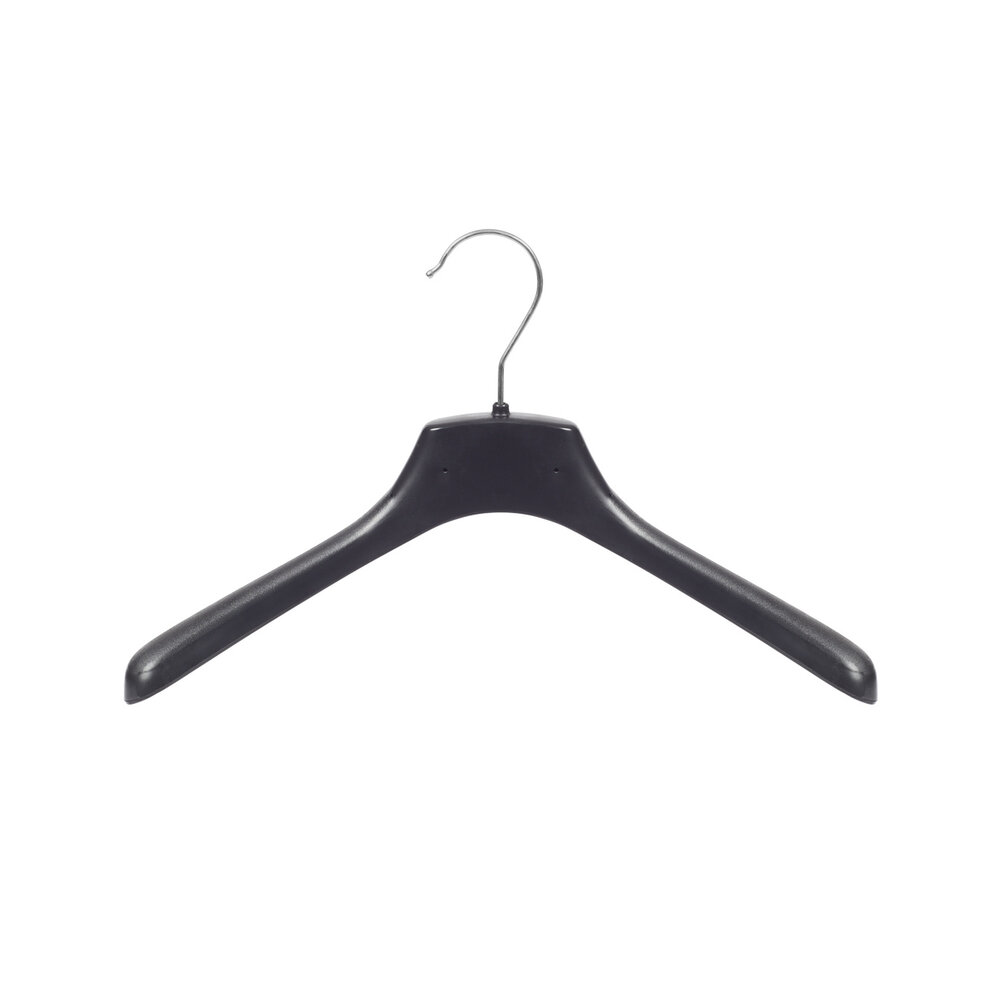 Mantelhanger - Kostuumhanger - Jassenhanger - Kinderen - FR34 - 10 Stuks - Kunststof - Zwart - Gebogen Model - Schouderverbreding 3,3 cm - 34 cm - Kinderhanger - Kledinghanger - Kleerhanger - FR-Serie