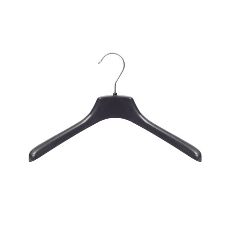 Mantelhanger - Kostuumhanger - Jassenhanger - Kinderen - FR34 - 10 Stuks - Kunststof - Zwart - Gebogen Model - Schouderverbreding 3,3 cm - 34 cm - Kinderhanger - Kledinghanger - Kleerhanger - FR-Serie