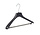 Mantelhanger - Kostuumhanger - Jassenhanger - Volwassenen - FR38 - 10 Stuks - Kunststof - Zwart - Gebogen Model - Schouderverbreding 3,3 cm - Broeklat met Schuim - 38 cm - Kledinghanger - Kleerhanger - FR-Serie