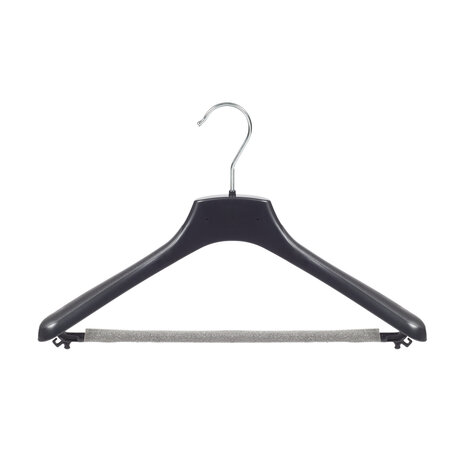 Mantelhanger - Kostuumhanger - Jassenhanger - Volwassenen - FR38 - 20 Stuks - Kunststof - Zwart - Gebogen Model - Schouderverbreding 3,3 cm - Broeklat met Schuim - 38 cm - Kledinghanger - Kleerhanger - FR-Serie Mantelhanger - Kostuumhanger - Jassenhanger - Volwassenen - FR38 - 20 Stuks - Kunststof - Zwart - Gebogen Model - Schouderverbreding 3,3 cm - Broeklat met Schuim - 38 cm - Kledinghanger - Kleerhanger - FR-Serie