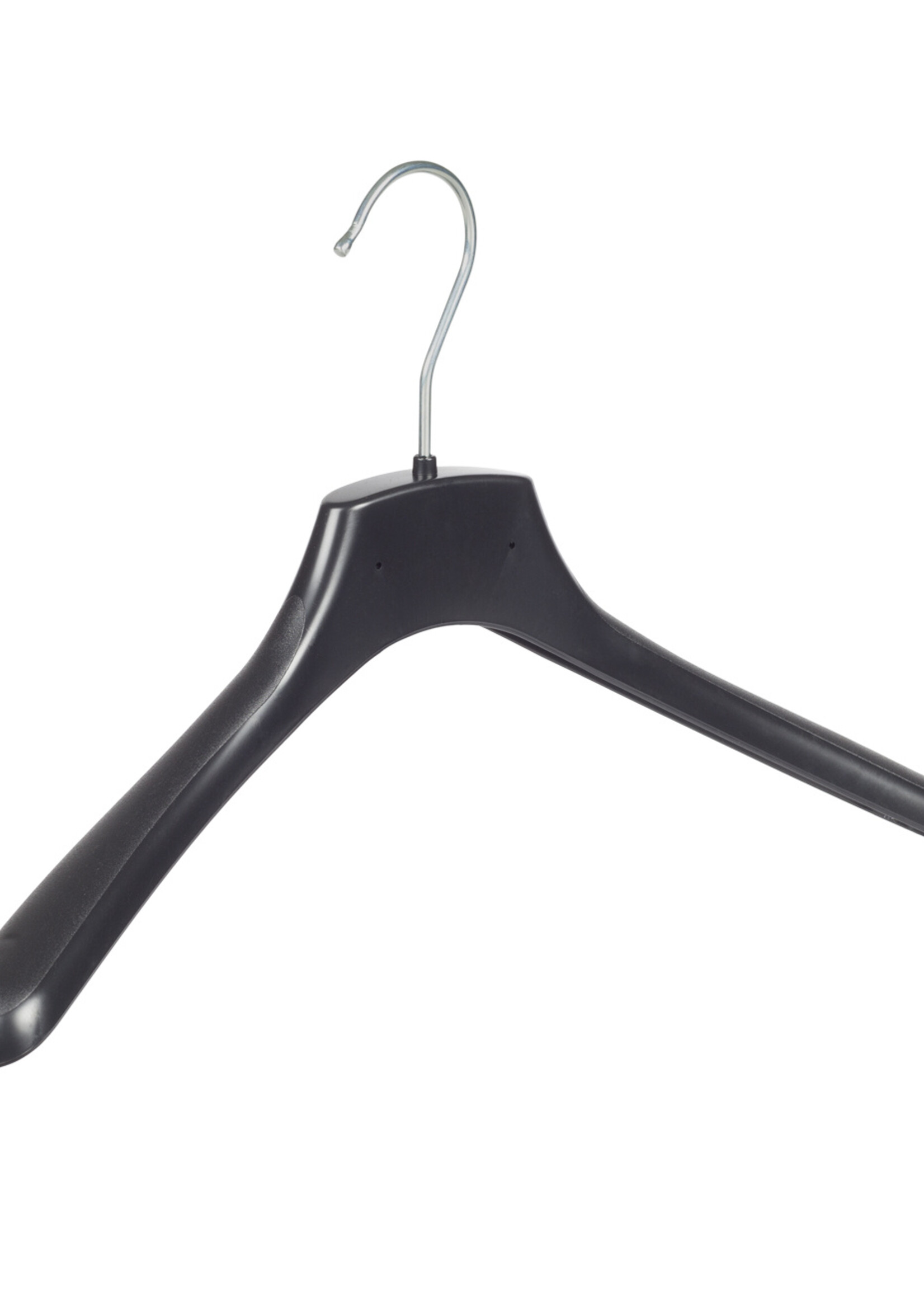 Mantelhanger - Kostuumhanger - Jassenhanger - Volwassenen - FR38 - 20 Stuks - Kunststof - Zwart - Gebogen Model - Schouderverbreding 3,3 cm - 38 cm - Kledinghanger - Kleerhanger - FR-Serie