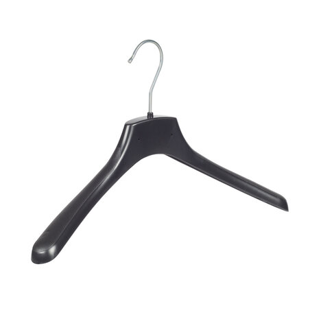 Mantelhanger - Kostuumhanger - Jassenhanger - Volwassenen - FR38 - 20 Stuks - Kunststof - Zwart - Gebogen Model - Schouderverbreding 3,3 cm - 38 cm - Kledinghanger - Kleerhanger - FR-Serie