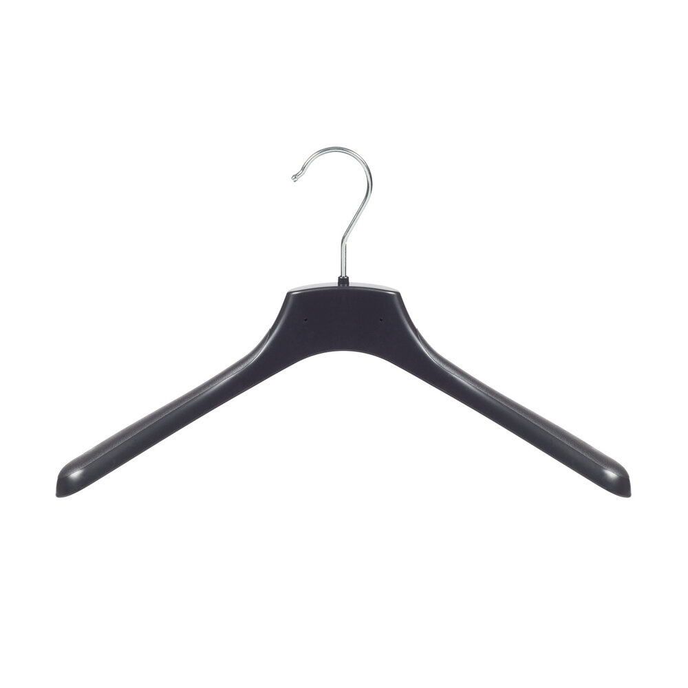 Mantelhanger - Kostuumhanger - Jassenhanger - Volwassenen - FR38 - 20 Stuks - Kunststof - Zwart - Gebogen Model - Schouderverbreding 3,3 cm - 38 cm - Kledinghanger - Kleerhanger - FR-Serie