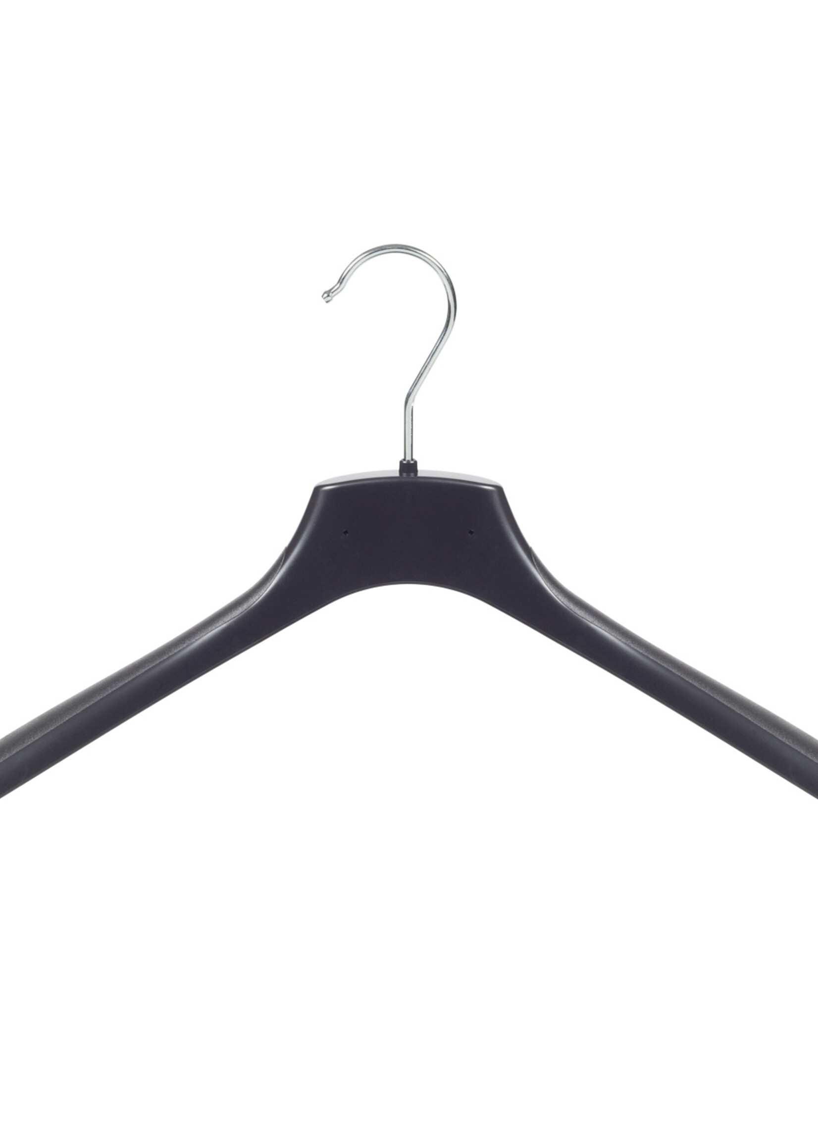 Mantelhanger - Kostuumhanger - Jassenhanger - Volwassenen - FR38 - 50 Stuks - Kunststof - Zwart - Gebogen Model - Schouderverbreding 3,3 cm - 38 cm - Kledinghanger - Kleerhanger - FR-Serie
