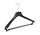 Mantelhanger - Kostuumhanger - Jassenhanger - Volwassenen - FR40 - 20 Stuks - Kunststof - Zwart - Gebogen Model - Schouderverbreding 3,3 cm - Broeklat met Schuim - 40 cm - Kledinghanger - Kleerhanger - FR-Serie