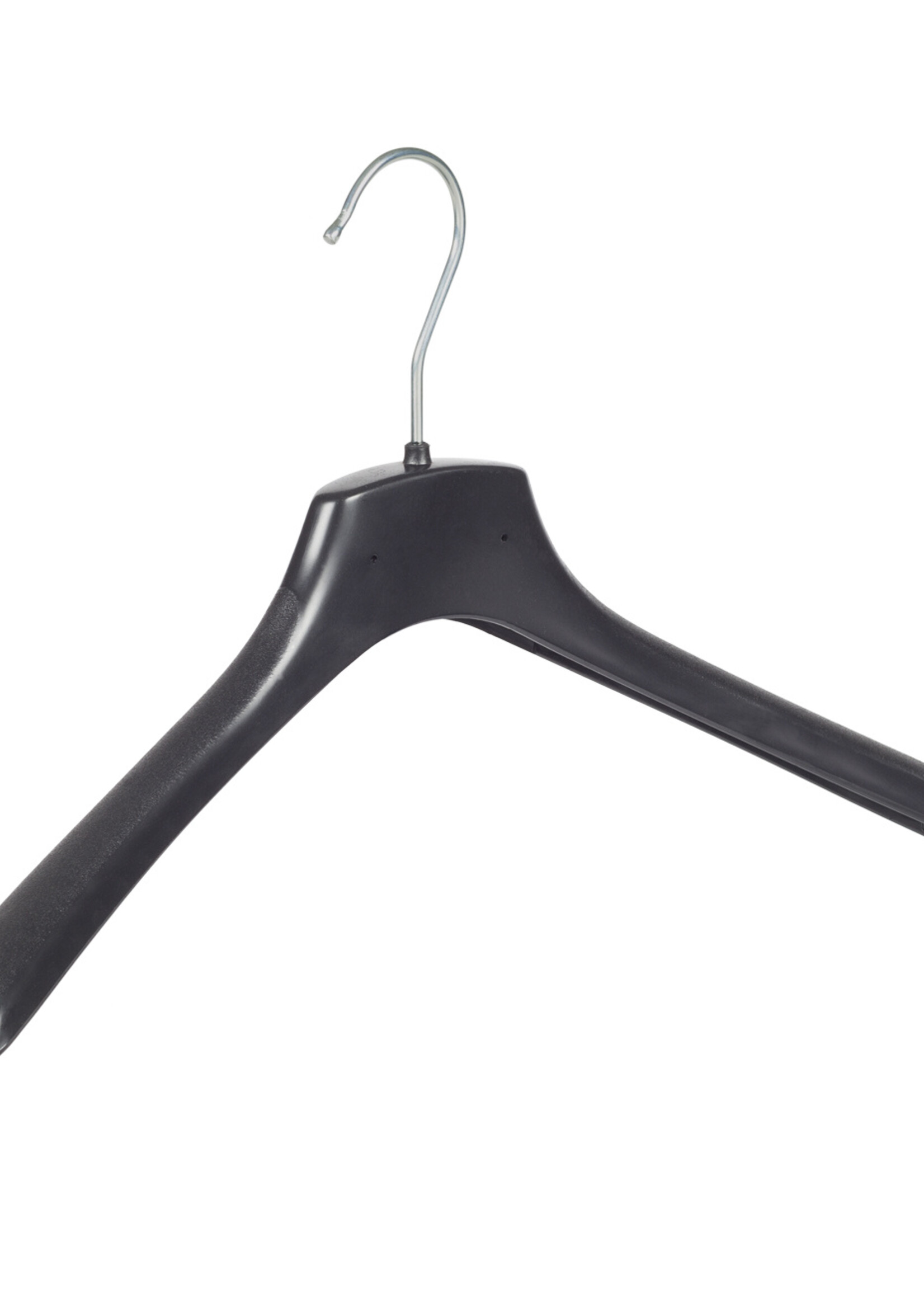 Mantelhanger - Kostuumhanger - Jassenhanger - Volwassenen - FR40 - 10 Stuks - Kunststof - Zwart - Gebogen Model - Schouderverbreding 3,3 cm - 40 cm - Kledinghanger - Kleerhanger - FR-Serie