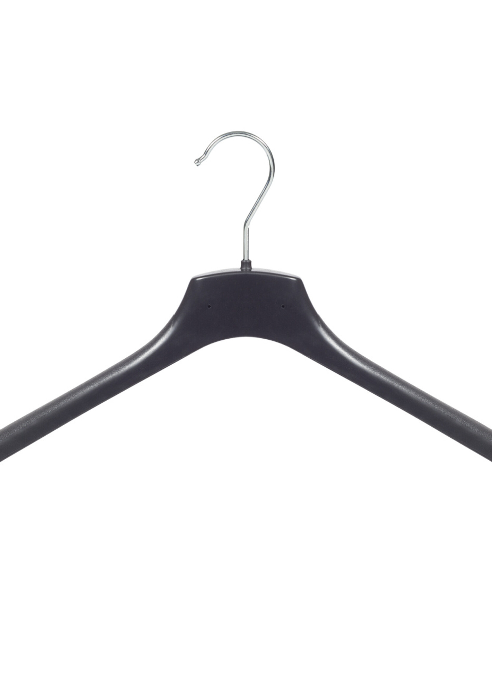 Mantelhanger - Kostuumhanger - Jassenhanger - Volwassenen - FR40 - 10 Stuks - Kunststof - Zwart - Gebogen Model - Schouderverbreding 3,3 cm - 40 cm - Kledinghanger - Kleerhanger - FR-Serie