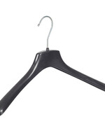 Mantelhanger - Kostuumhanger - Jassenhanger - Volwassenen - FR40 - 20 Stuks - Kunststof - Zwart - Gebogen Model - Schouderverbreding 3,3 cm - 40 cm - Kledinghanger - Kleerhanger - FR-Serie