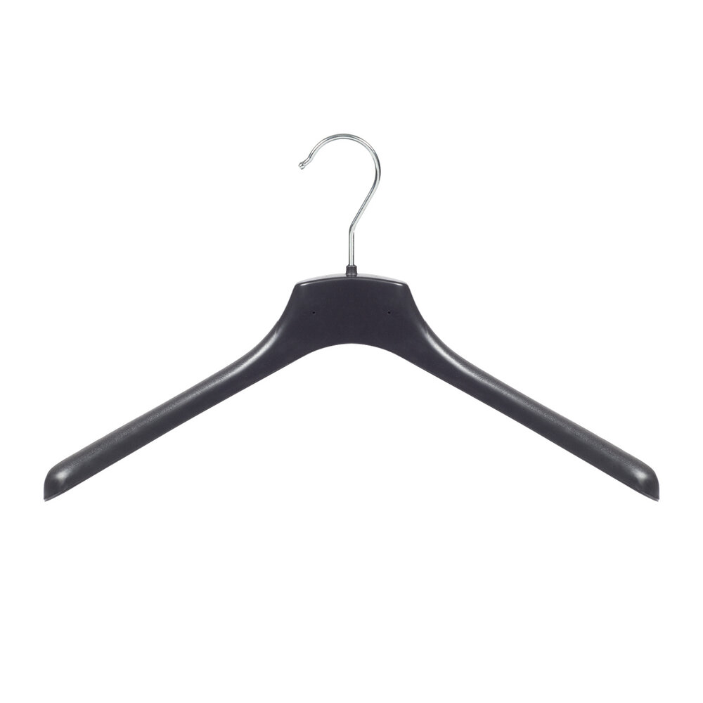 Mantelhanger - Kostuumhanger - Jassenhanger - Volwassenen - FR40 - 40 Stuks - Kunststof - Zwart - Gebogen Model - Schouderverbreding 3,3 cm - 40 cm - Kledinghanger - Kleerhanger - FR-Serie