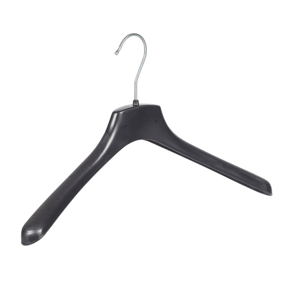 Mantelhanger - Kostuumhanger - Jassenhanger - Volwassenen - FR40 - 50 Stuks - Kunststof - Zwart - Gebogen Model - Schouderverbreding 3,3 cm - 40 cm - Kledinghanger - Kleerhanger - FR-Serie