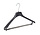 Mantelhanger - Kostuumhanger - Jassenhanger - Volwassenen - FR42 - 40 Stuks - Kunststof - Zwart - Gebogen Model - Schouderverbreding 3,3 cm - Broeklat met Schuim - 42 cm - Kledinghanger - Kleerhanger - FR-Serie