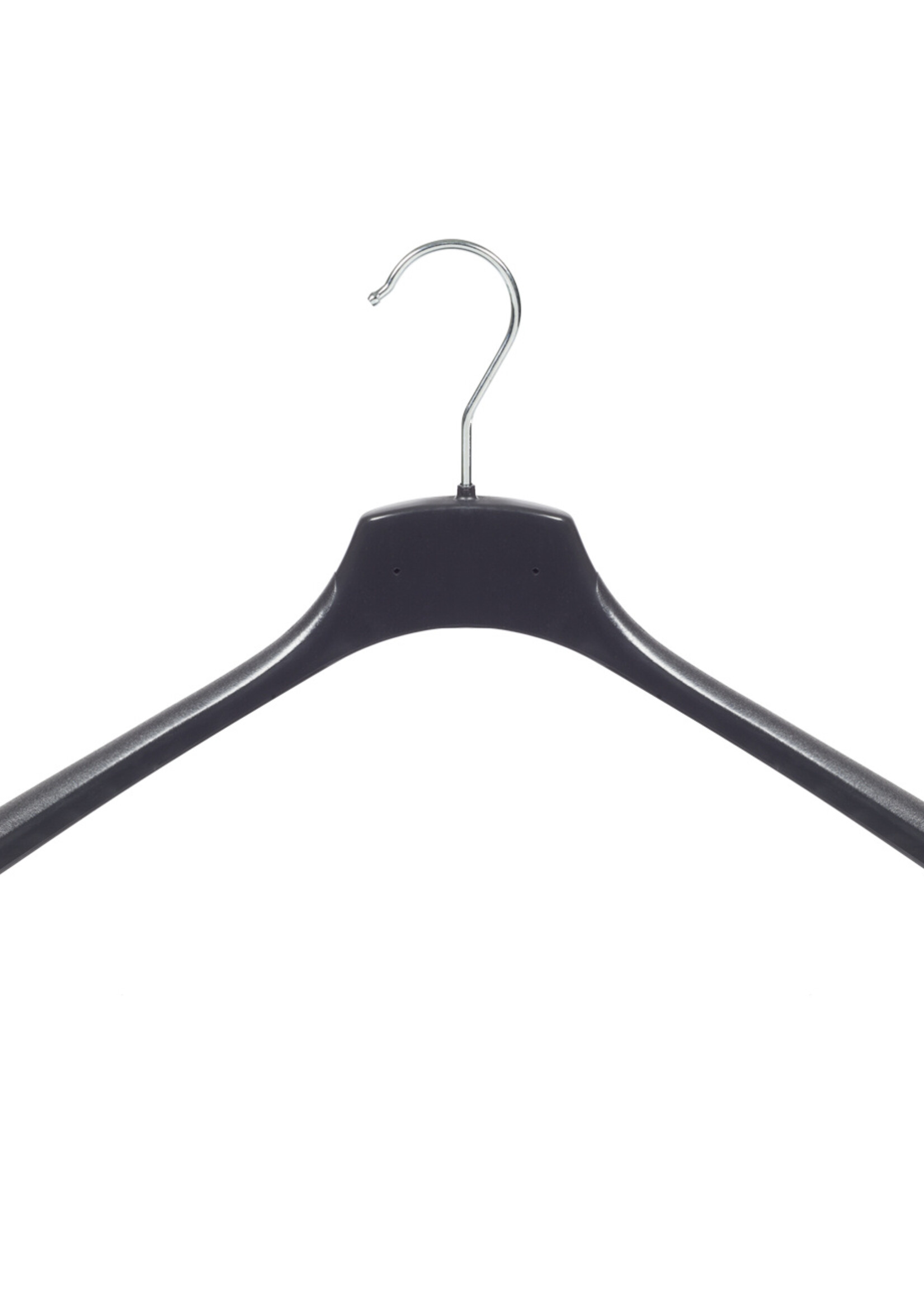 Mantelhanger - Kostuumhanger - Jassenhanger - Volwassenen - FR42 - 30 Stuks - Kunststof - Zwart - Gebogen Model - Schouderverbreding 3,3 cm - 42 cm - Kledinghanger - Kleerhanger - FR-Serie