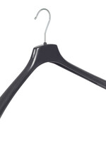 Mantelhanger - Kostuumhanger - Jassenhanger - Volwassenen - FR46 - 30 Stuks - Kunststof - Zwart - Gebogen Model - Schouderverbreding 3,3 cm - 46 cm - Kledinghanger - Kleerhanger - FR-Serie