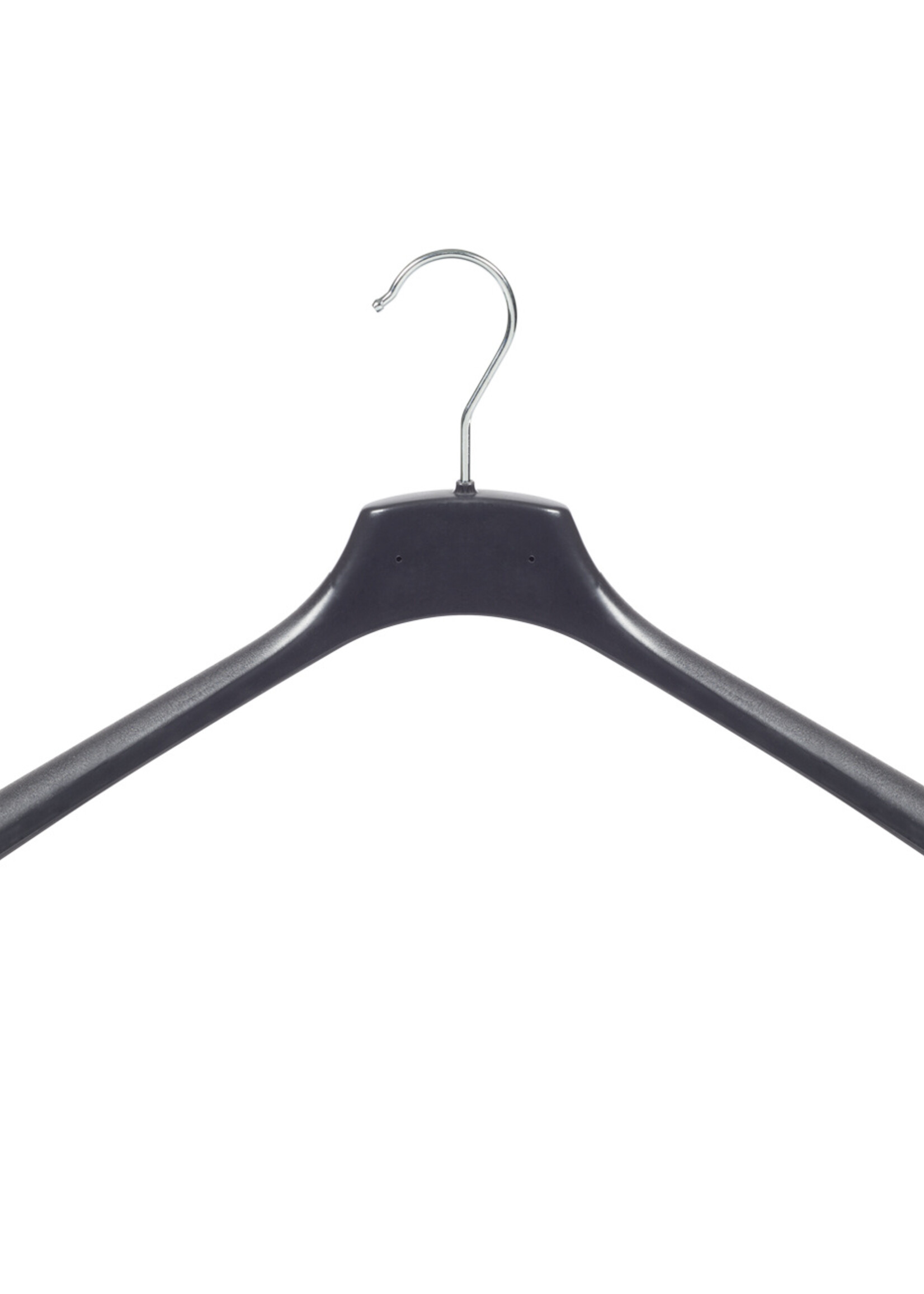 Mantelhanger - Kostuumhanger - Jassenhanger - Volwassenen - FR46 - 30 Stuks - Kunststof - Zwart - Gebogen Model - Schouderverbreding 3,3 cm - 46 cm - Kledinghanger - Kleerhanger - FR-Serie