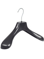 Mantelhanger - Kostuumhanger - Jassenhanger - Kinderen - GP36 - 10 Stuks - Kunststof - Zwart - Gebogen Model - Schouderverbreding 7 cm - 36 cm - Kinderhanger - Kledinghanger - Kleerhanger - GP-Serie
