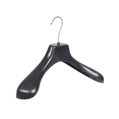 Mantelhanger - Kostuumhanger - Jassenhanger - Kinderen - GP36 - 20 Stuks - Kunststof - Zwart - Gebogen Model - Schouderverbreding 7 cm - 36 cm - Kinderhanger - Kledinghanger - Kleerhanger - GP-Serie