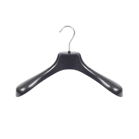 Mantelhanger - Kostuumhanger - Jassenhanger - Kinderen - GP36 - 20 Stuks - Kunststof - Zwart - Gebogen Model - Schouderverbreding 7 cm - 36 cm - Kinderhanger - Kledinghanger - Kleerhanger - GP-Serie