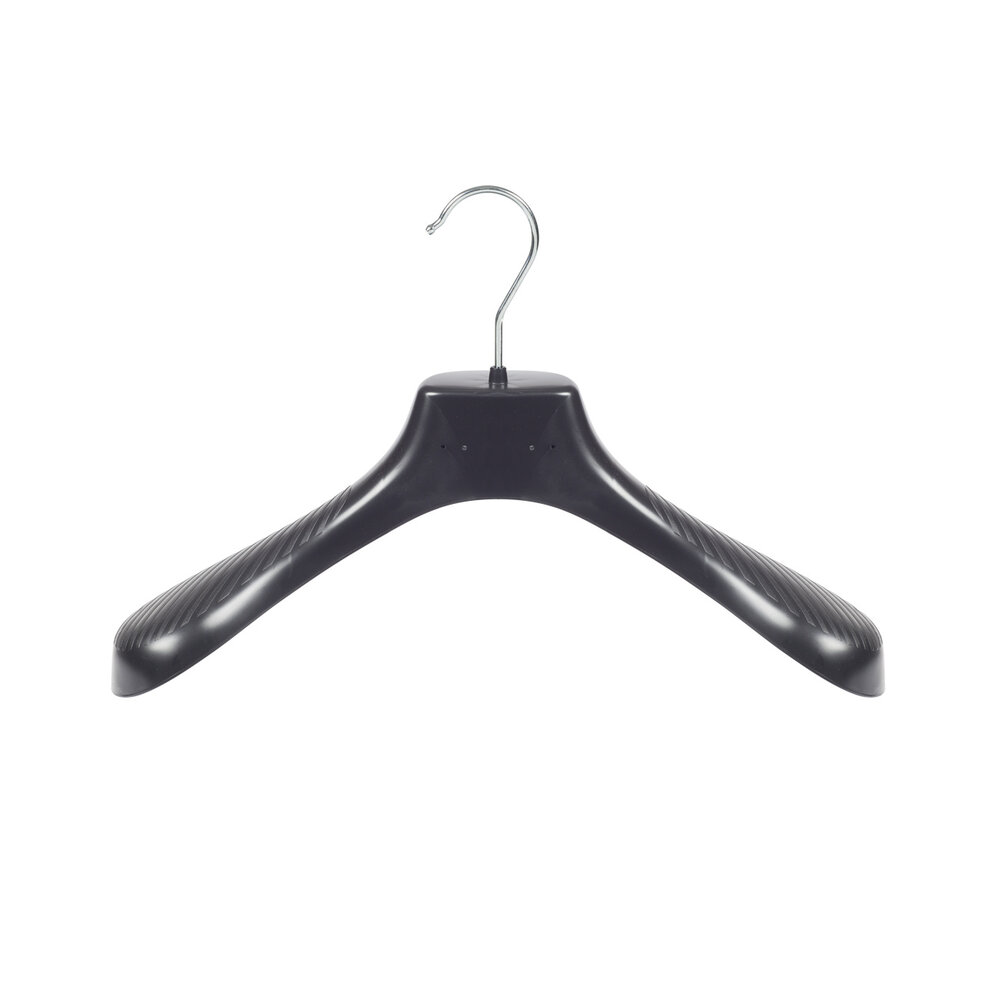 Mantelhanger - Kostuumhanger - Jassenhanger - Kinderen - GP36 - 30 Stuks - Kunststof - Zwart - Gebogen Model - Schouderverbreding 7 cm - 36 cm - Kinderhanger - Kledinghanger - Kleerhanger - GP-Serie