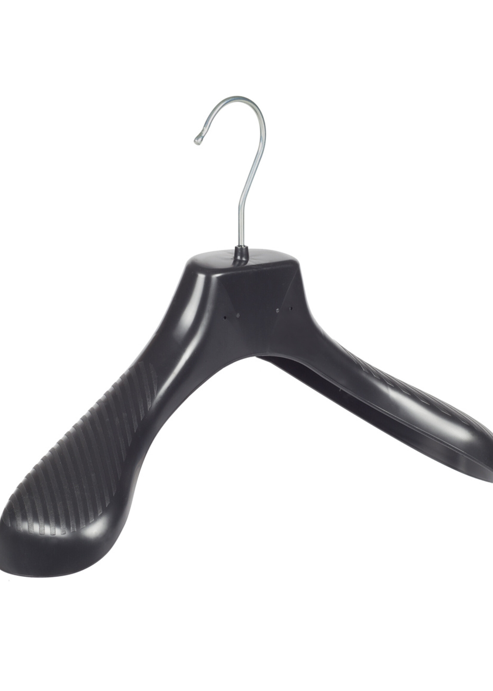 Mantelhanger - Kostuumhanger - Jassenhanger - Kinderen - GP36 - 50 Stuks - Kunststof - Zwart - Gebogen Model - Schouderverbreding 7 cm - 36 cm - Kinderhanger - Kledinghanger - Kleerhanger - GP-Serie